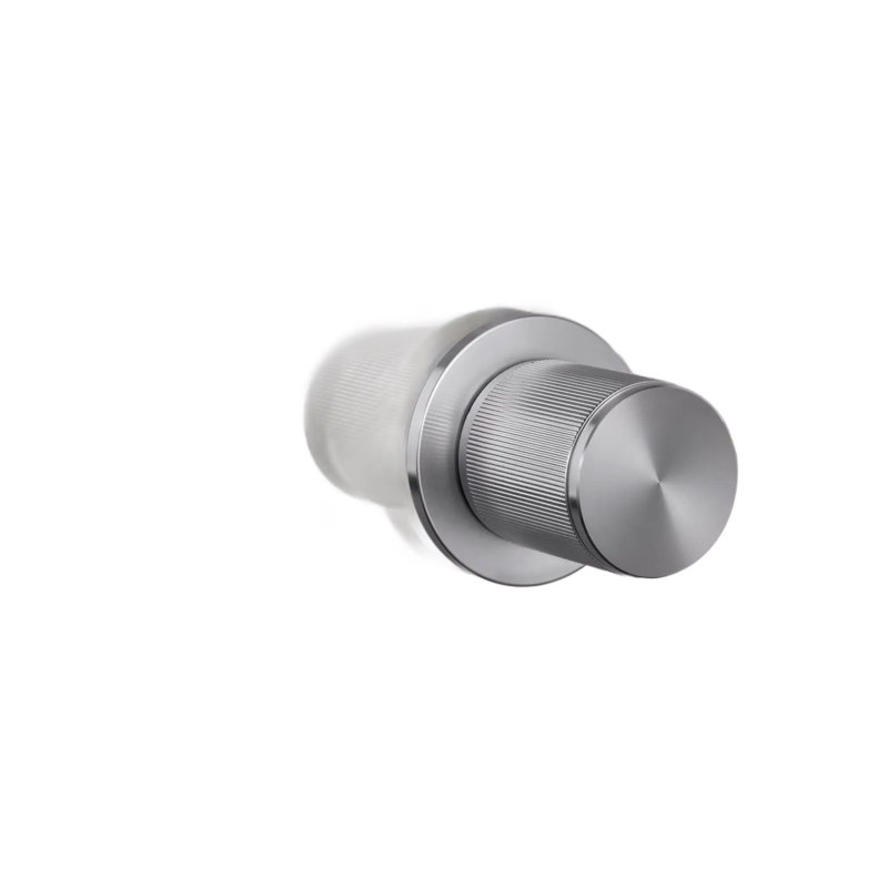 Cylindrical Knob with Round Rosette, Steel