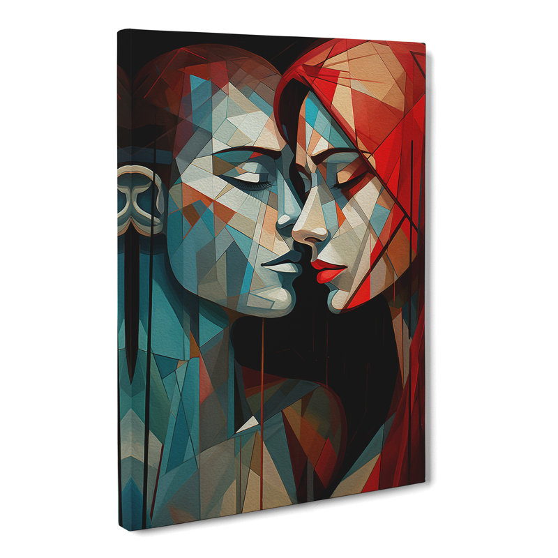 Lovers Geometric No.3 - Wrapped Canvas, 76cm H x 50cm W x 3cm D