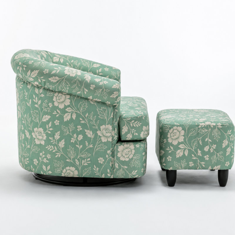 Fauteuil d'appoint Kepner, Green Linen, Black