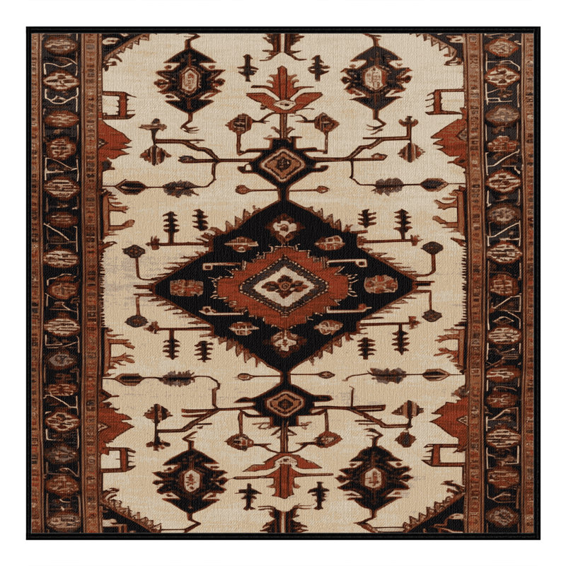 Tapis brun lavable à la machine, Carré 5 pi