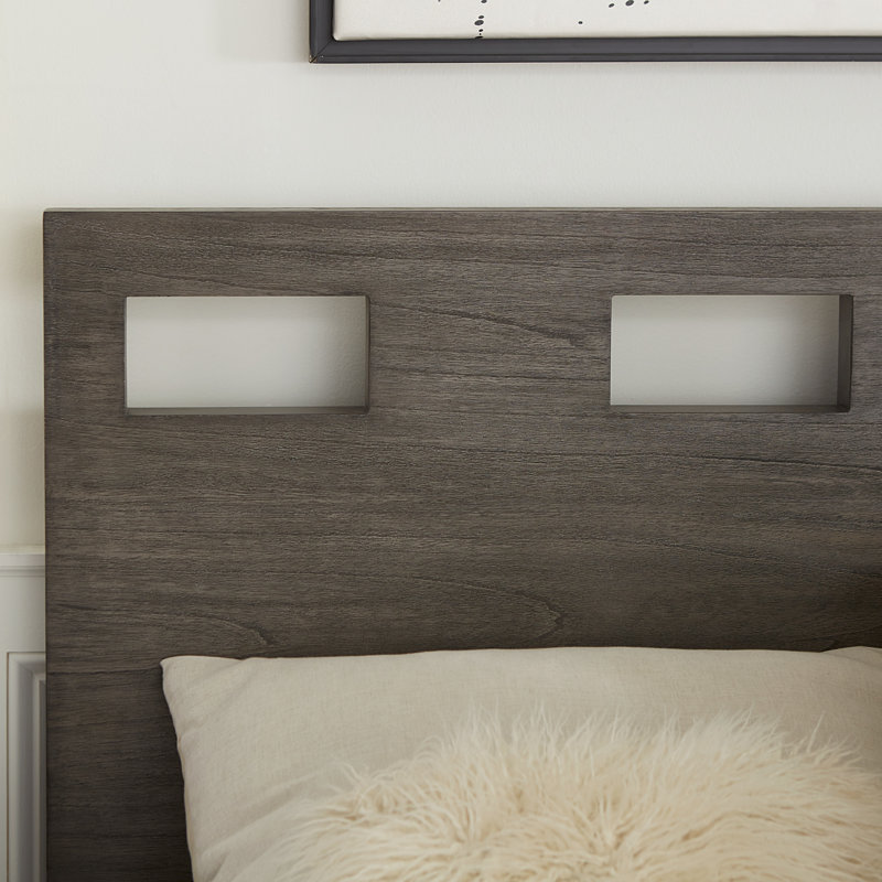 Loucas Riva Wood Bed In Sharkskin, Full