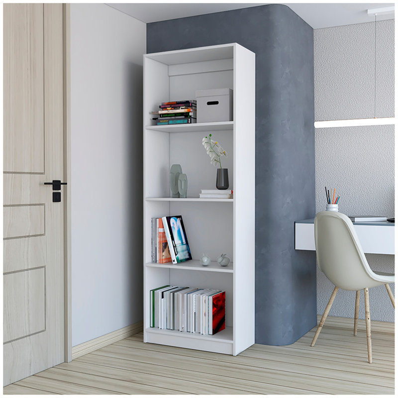 Bibliothèque, bureau, blanc, (4 tablettes) H 71,1 po x l 24,7 po x P 11,7 po, Blanc