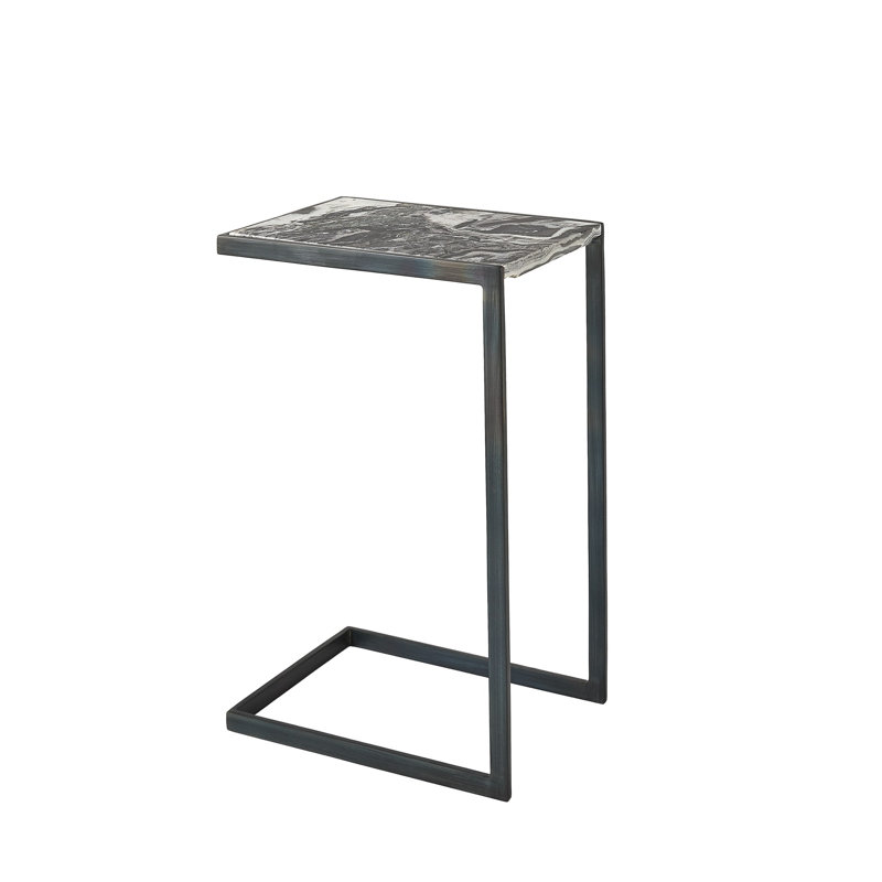 Nudge Marble Top End Table, 22" H x 14" W x 10.5" D