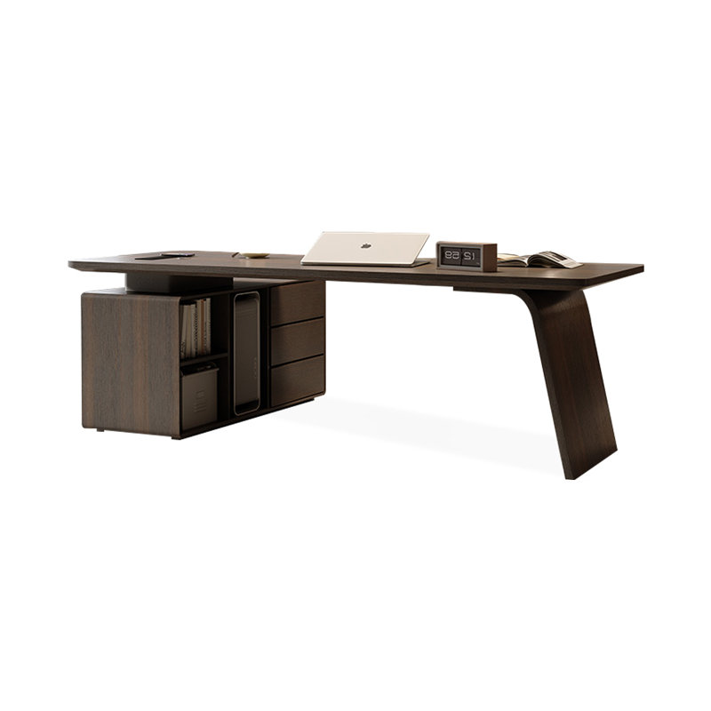 Bureau rectangulaire en bois manufacturé Coffee, H 29,53 po x l 86,61 po x P 31,5 po