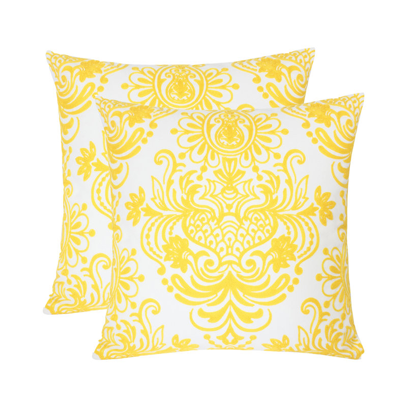  Indoor/Outdoor Cotton Throw Pillow, Yellow