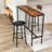 3-Piece Dining Table Set, Rustic Rectangular Table with Upholstered Chairs and Adjustable Foot Pads-461791805-461791802