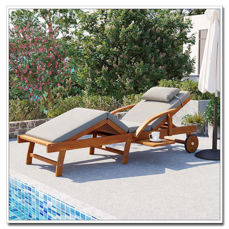 Chaises longues d'extérieur 77,5 ", 1, Gris