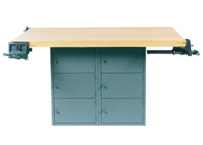 Établi avec plan de travail en bois l 64 po étau
