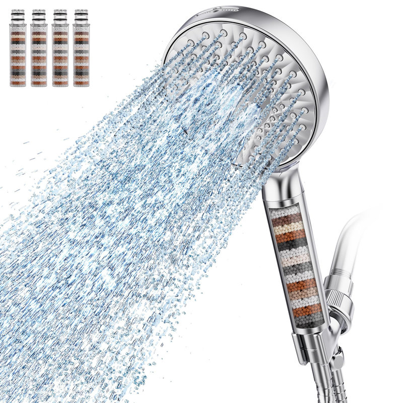Pomme de douche filtrée avec 4 filtres, Chrome chrome