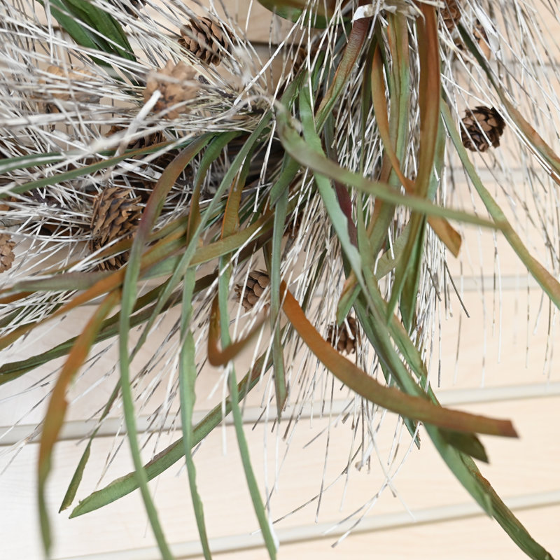 Grand design d'automne 26 po, branches de bouleau, pommes de pin, couronne de fleurs sauvages