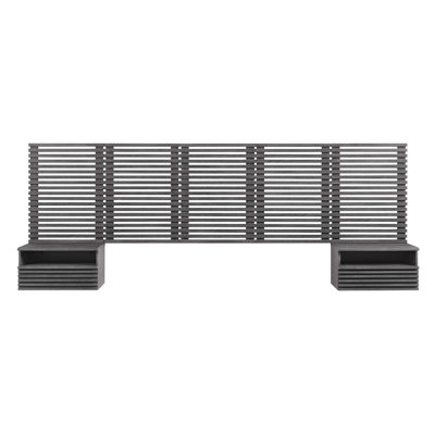 Grande tête de lit murale Render et tables de chevet modernes par Modway
