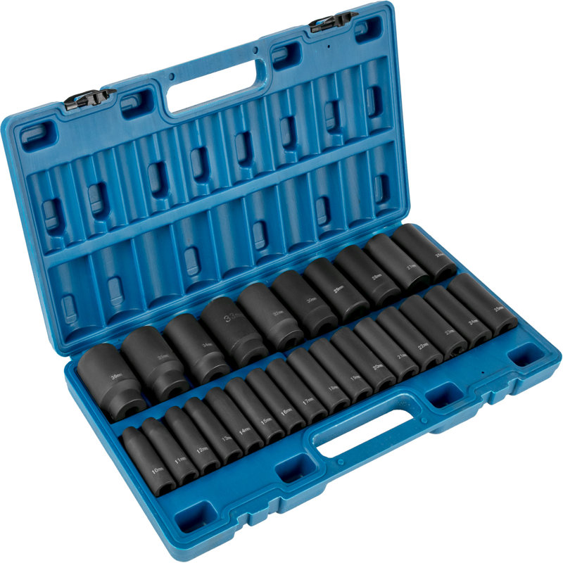 Impact Socket Set 1/2 Inches 26 Piece Impact Sockets, Deep Socket