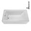 Baignoire en alcôve en acrylique blanc brillant avec drain extérieur 66 po x 32 po Streamline-101699199