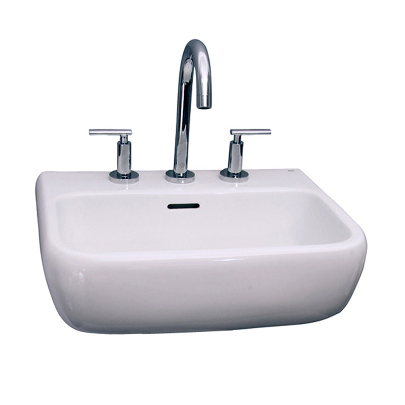 Barclay Metropolitan 16.37'' White Vitreous China Rectangular Bathroom Sink with Overflow, 8" Centers