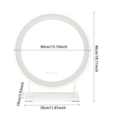 Round Freestanding Makeup / Shaving Mirror
