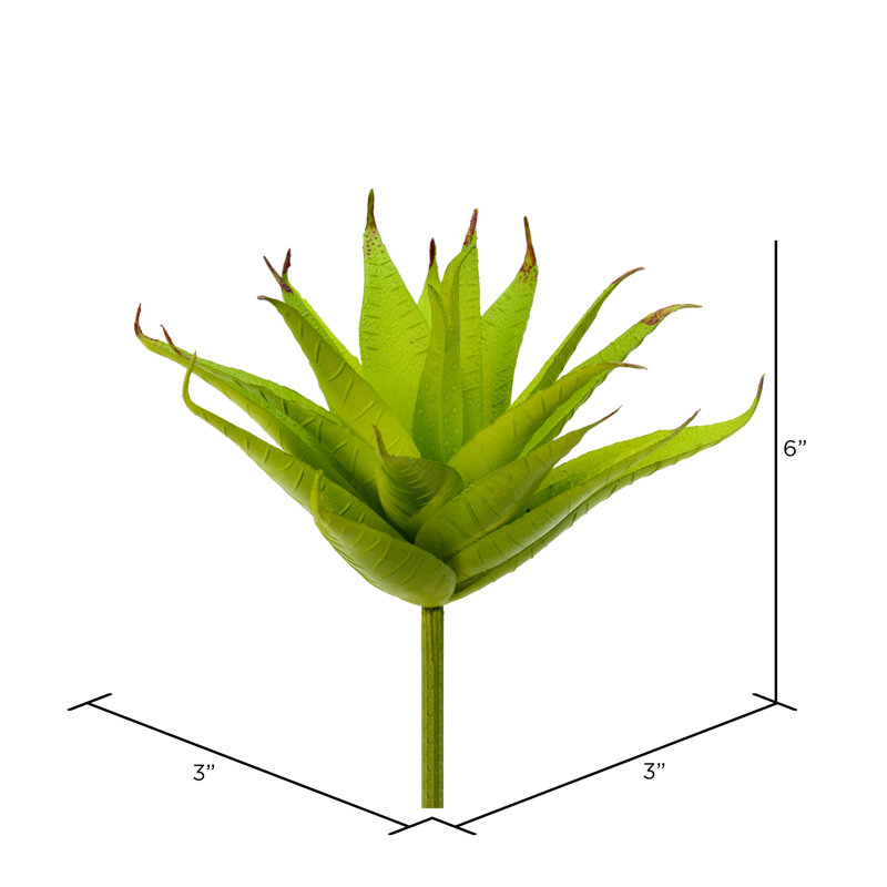 6'' Green Faux Aloe Succulent Pick