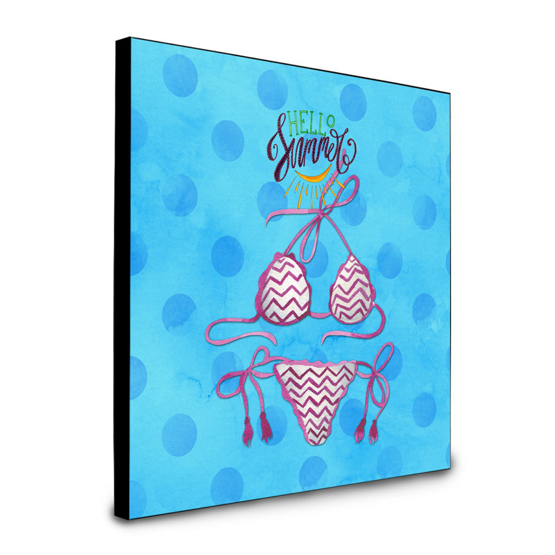 Panneau mural tapis bikini swimsuit art Douglasland, bleu