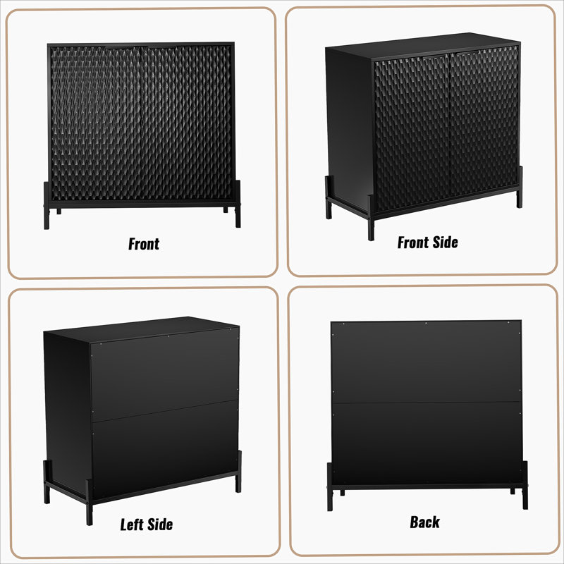Tiet Sideboard, Black, 31.5" H x 33.1" W x 15.74" D