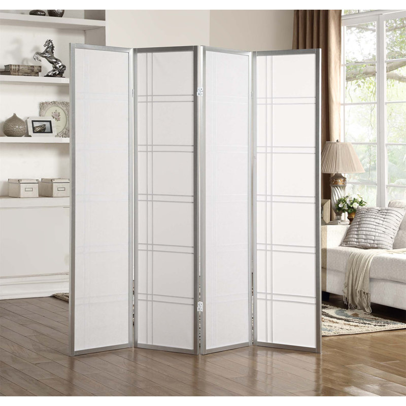 Cloison 4 panneaux en bois l 72 po x H 70 po Sennen, Argent