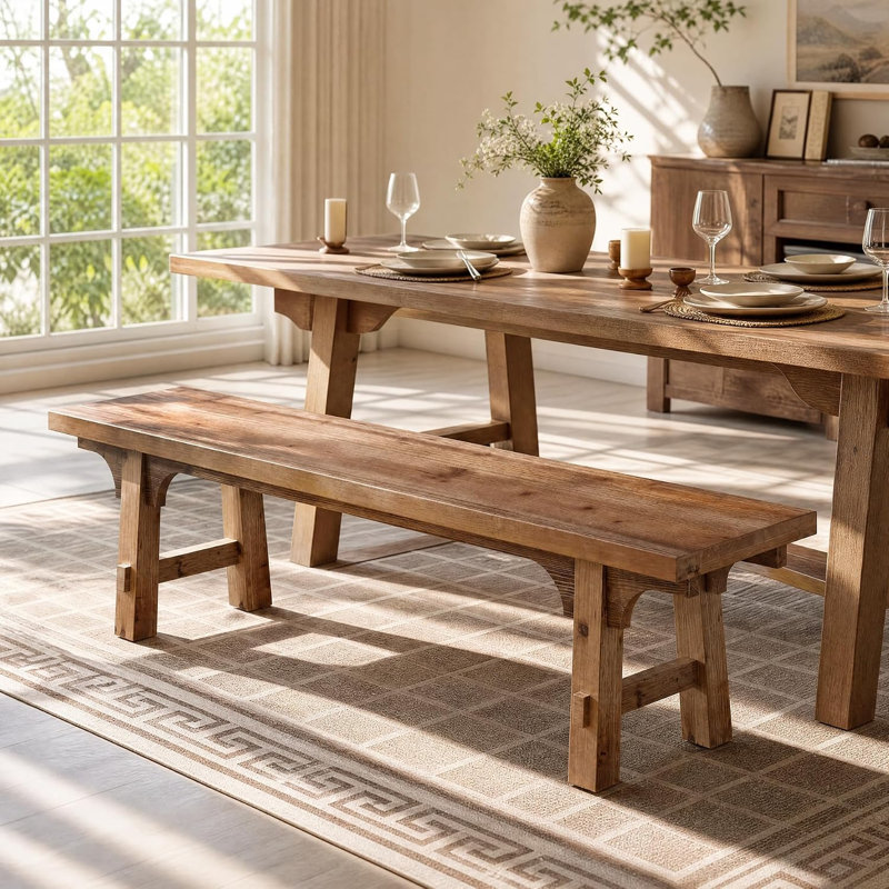 70.9'' Long Solid Wood Entryway Bench