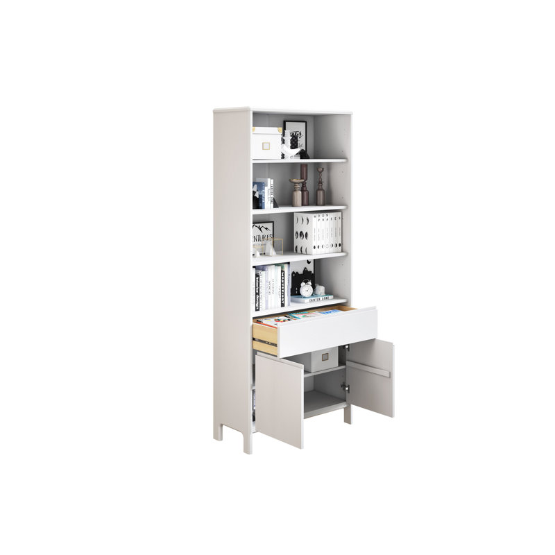 Eftalia 82 cm W Solid Wood Adjustable Height Shelving Unit, White