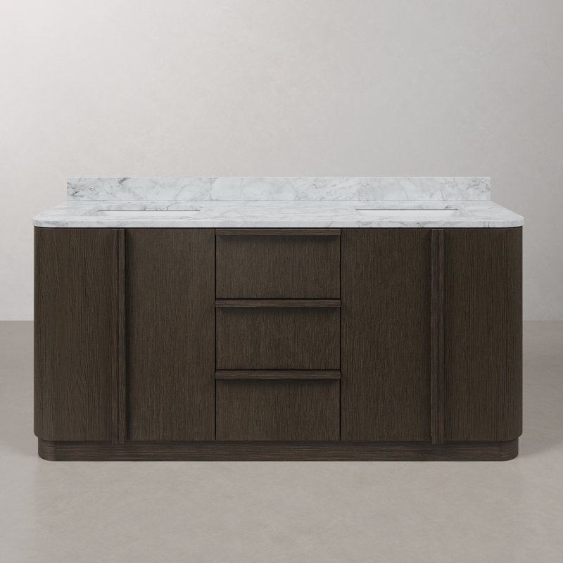Water Creation Oxford 72" In. Double Sink Mid-Century Style Bathroom Vanity, 72"