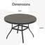 Table de salle à manger ronde 40,6 "avec trou pour parasol