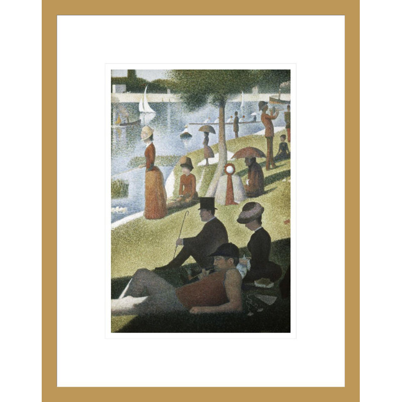 Détail du dimanche après-midi sur l'île de La Grande Jatte par Georges Seurat - Impression Giclée encadrée