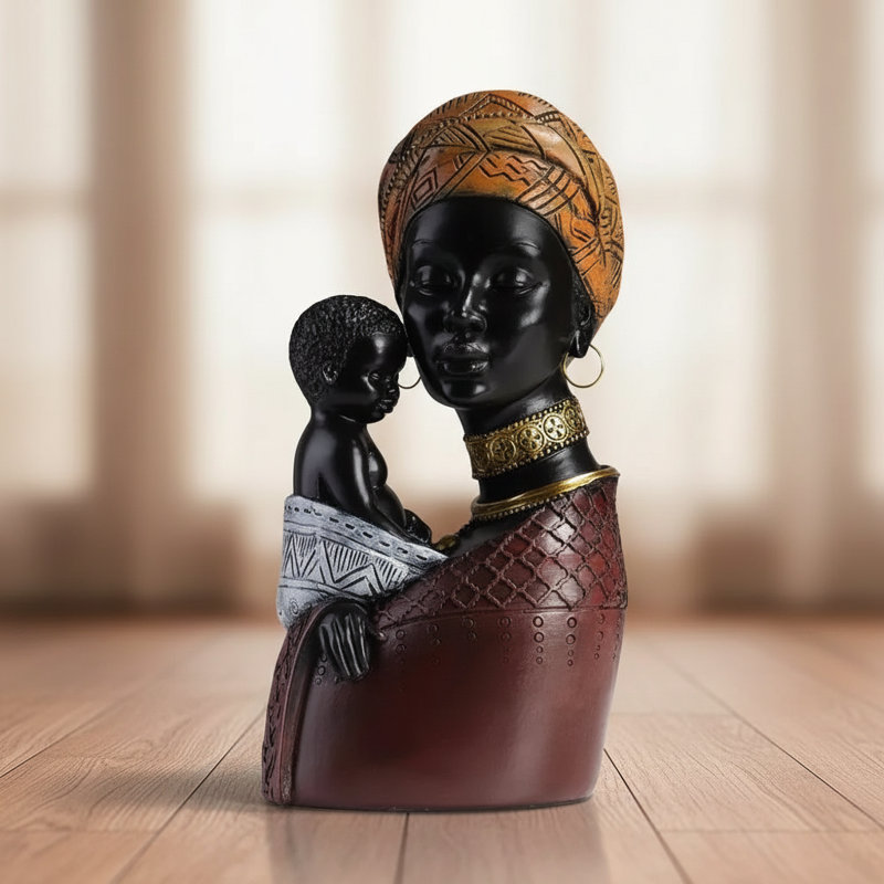 African Motherhood Statue For Home Office Décor