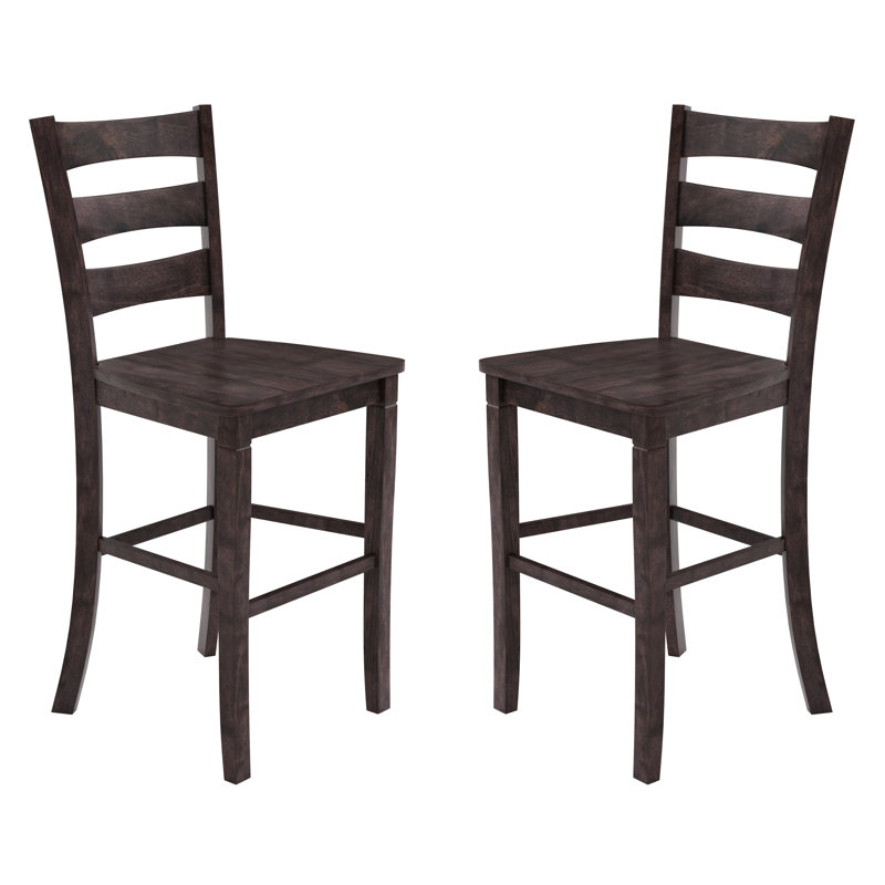 Laurel Solid Wood Counter Stool, Gray Wash Walnut