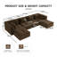 Canapé modulaire en velours côtelé 4 places avec 2 repose-pieds mobiles, aucun assemblage requis-1441004929-1441004933