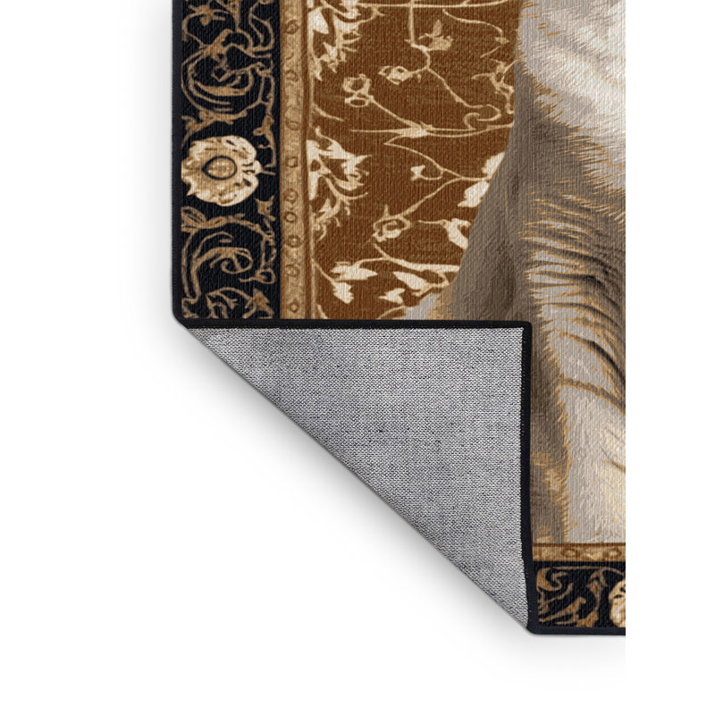 Washable Oriental Shorthair Cats Area Rug, Square 6'