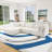 Modern Modular Sectional Sofa With Movable Ottoman