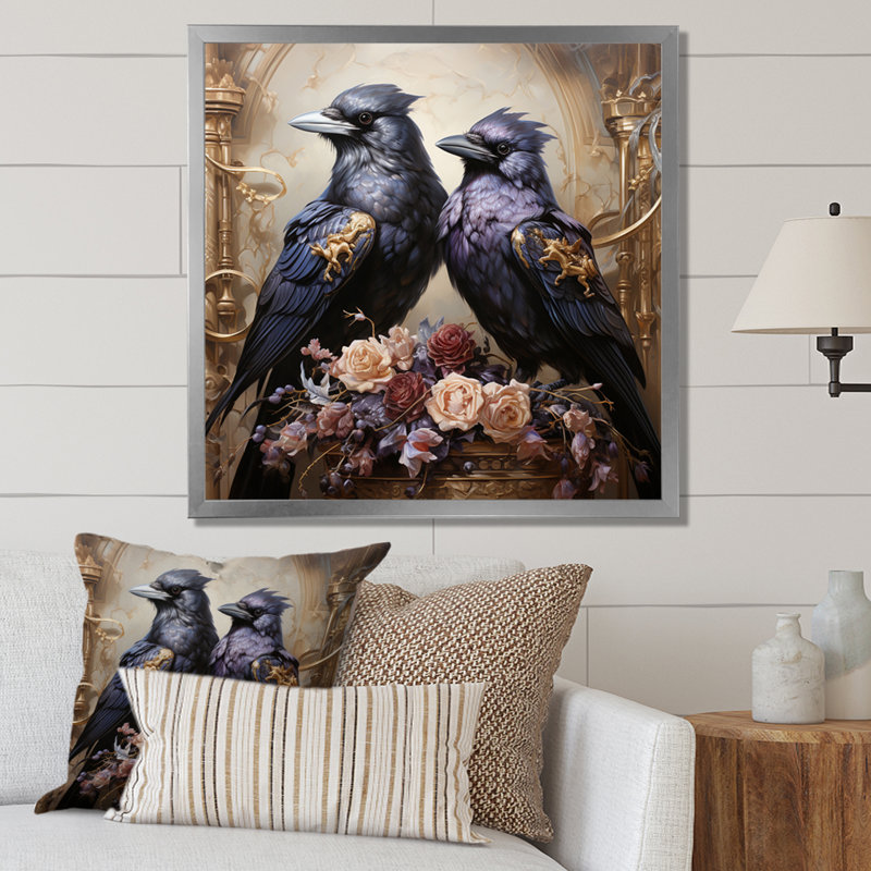 " Crow Royal Majesty III ", 36" H x 36" W x 1.5" D, Silver Single Picture Framed