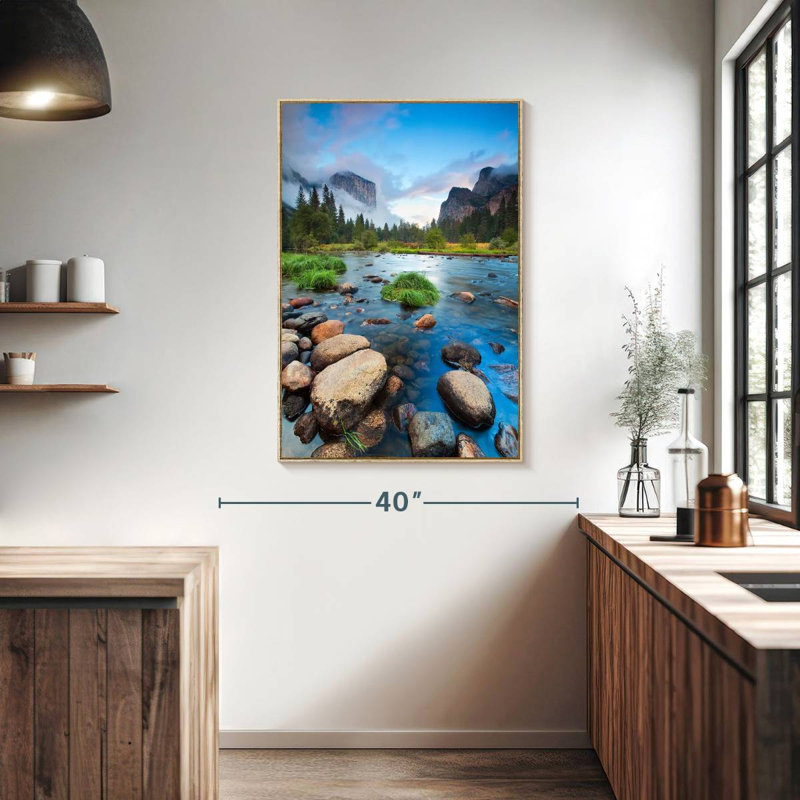 Merced Riverside, Floating Frame Natural Wood, 27" x 40"