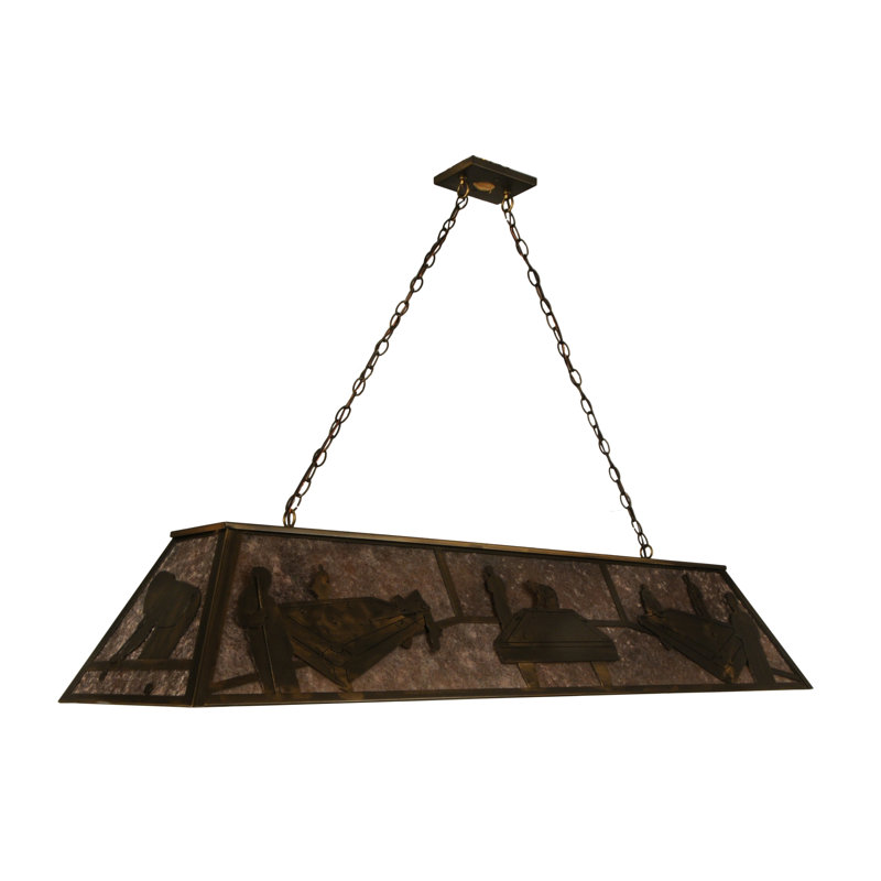 Antique Copper Glass Pool Hall Pendant Light