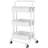 3-Tier Metal Rolling Utility Cart with Handle and Lockable Wheels, Anti-tipping Storage Organizer-101140670