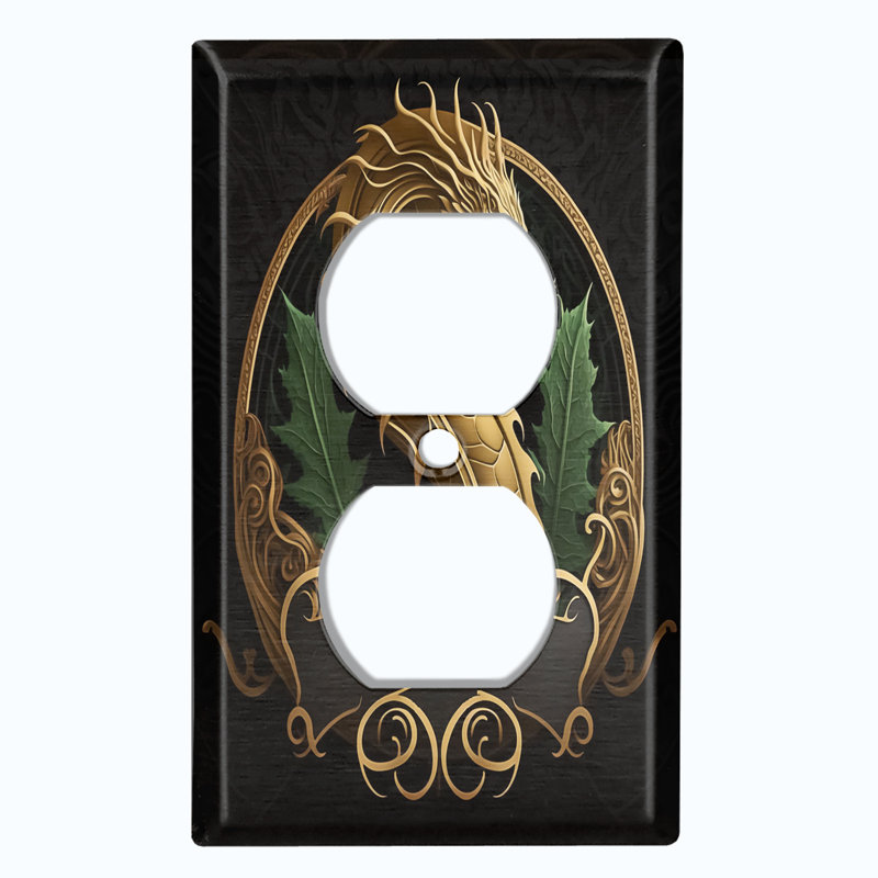 Copper Rust Patina Teal Print 1 - Gang Duplex Outlet Standard Wall Plate