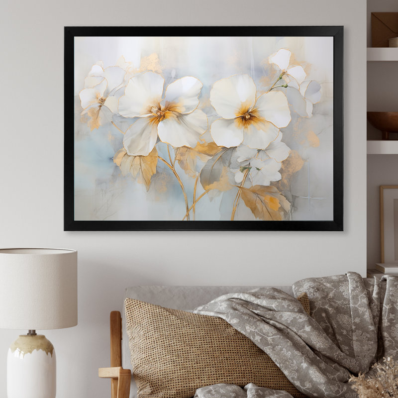Minimalisme Pansy Radiance Bouquet sur toile, Cadre photo noir, H 12 po x l 20 po x P 1 po