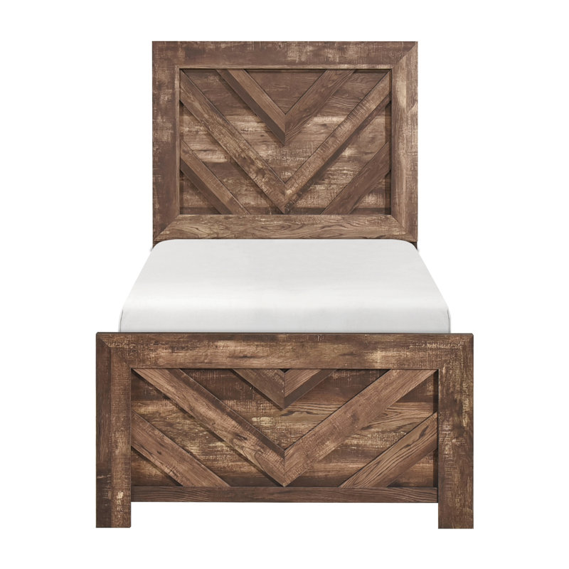 Modern Bedroom Twin Bed In Rustic Brown, Enhancing Aesthetics And Comfort Brown For Bedroom, Long-Lasting Design, Twin