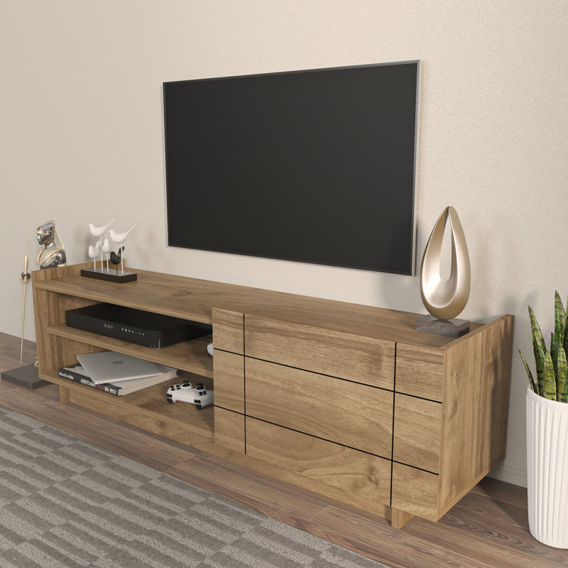 Meuble télé pour téléviseur de 60 po ou moins, Noyers