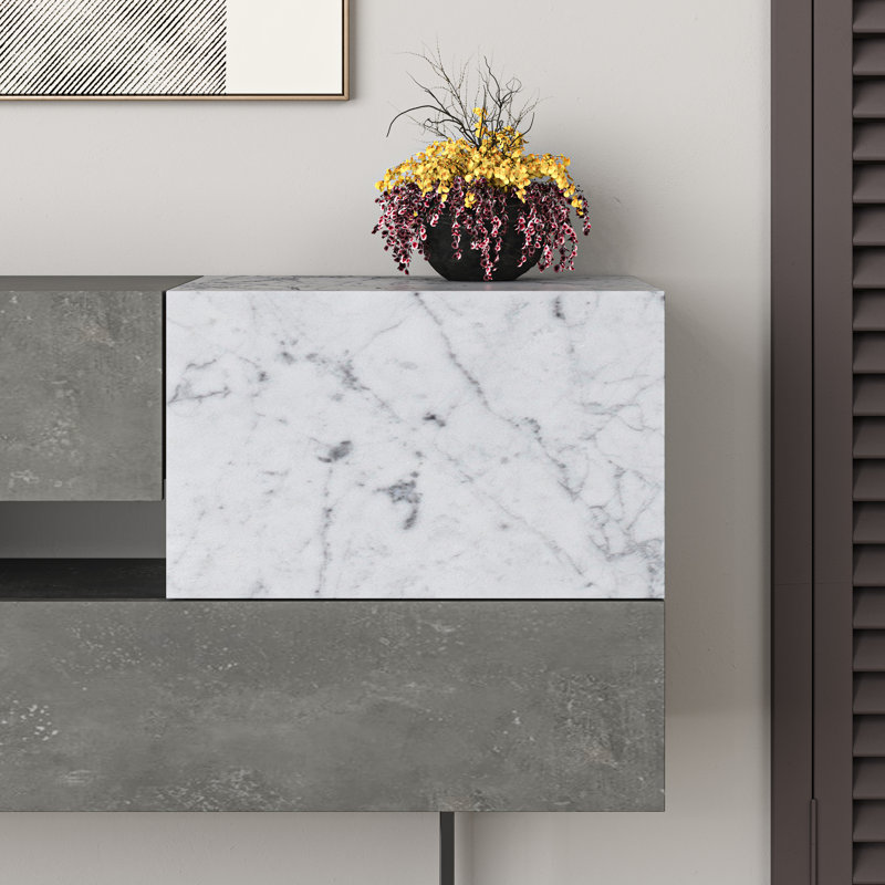 Mazzitelli 145cm Console Table, Retro Grey/White