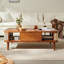 Table basse rectangulaire en bois massif noyer