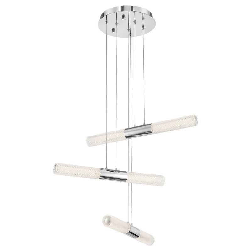 Lustre en cristal 6 lumières Cho, finition chrome