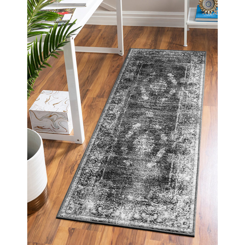 Clevinger Oriental Charcoal Area Rug, Runner 2' x 4'1"
