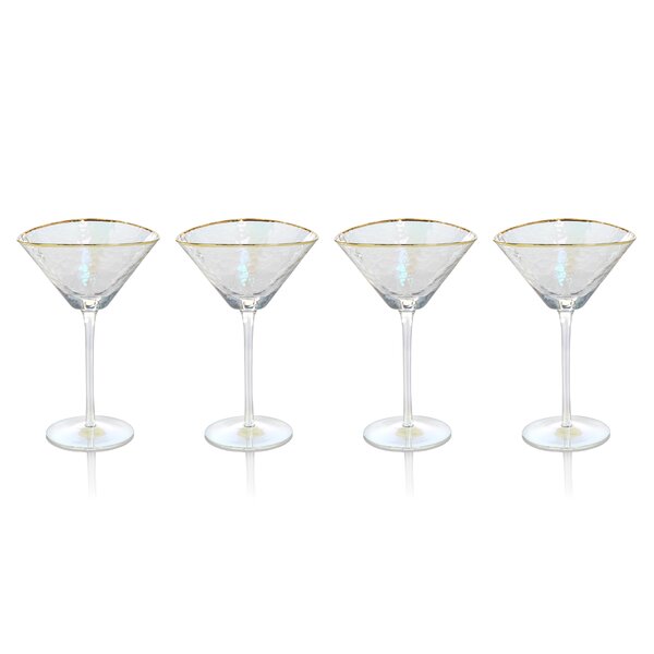 Medallion Fifth Avenue Crystal Martini Glasses 10oz Set of 4 Brand