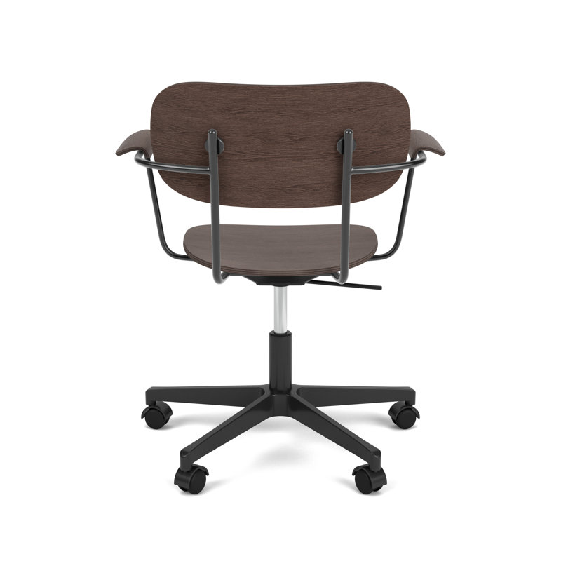 Co Swivel Task Chair, Dark Stained Oak/Black