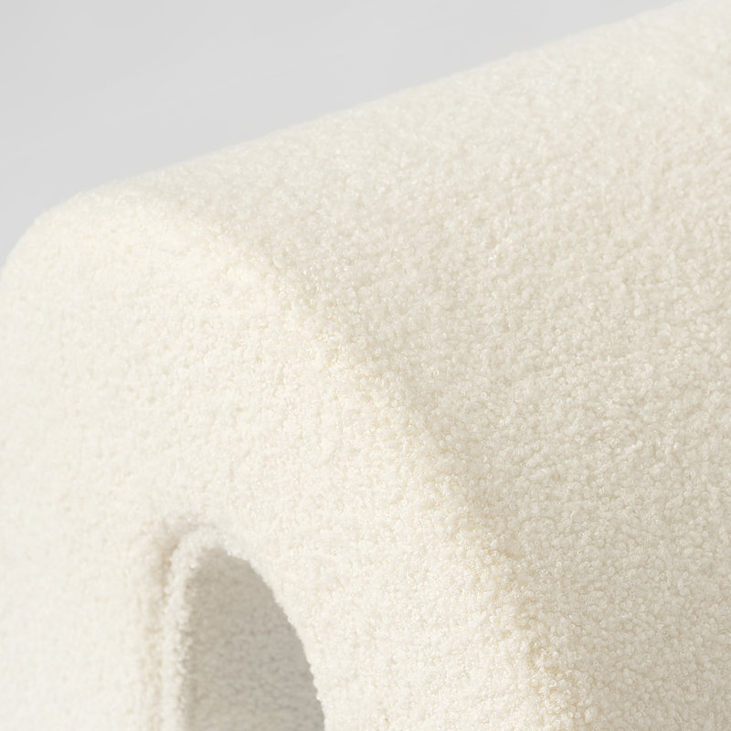 42.9Cm Curved Standard Ottoman Set Of 2, White