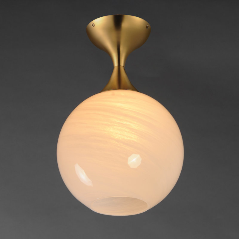 Neve-Semi-Flush Mount, Natural Aged Brass