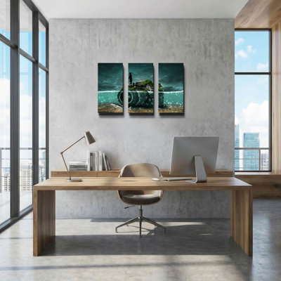 « Capture de poissons » par Shutterstock Alan Triptyque Art mural, 91,4 cm x 61 cm